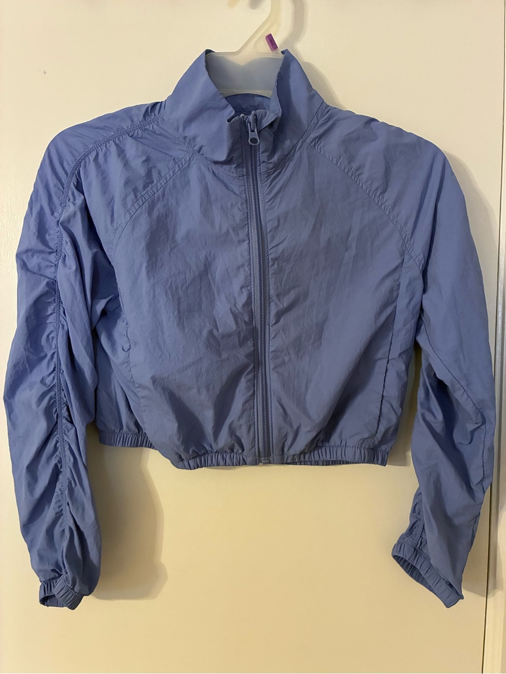 Periwinkle Blue Girl’s Cropped Windbreaker Jacket